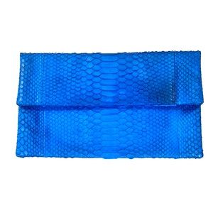 Genuine Python Blue Dyed Clutch